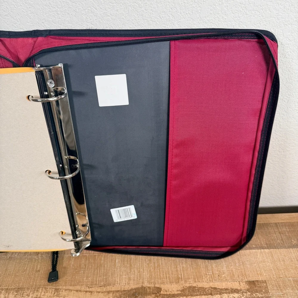 Vintage 90s Nike Trapper Keeper Mead Zipper Binder Unisex Red Black‎ Look Inside
